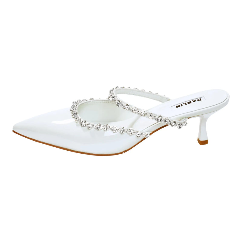 2 INCHES GLOSSY WHITE LEATHER - DARLIN ดาริน